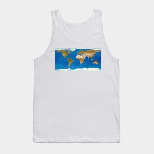 Earth from space,flat Mercator projection (E050/0381) Tank Top